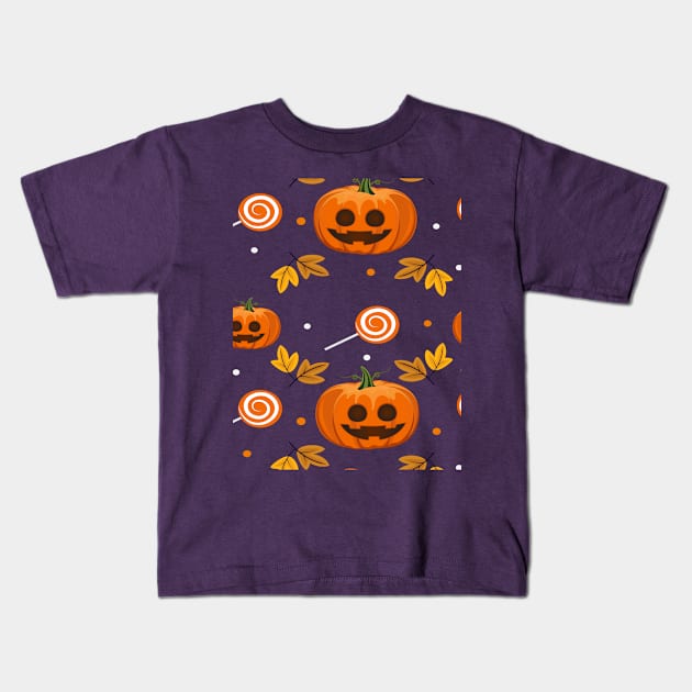 Halloween pattern Kids T-Shirt by DragonTees